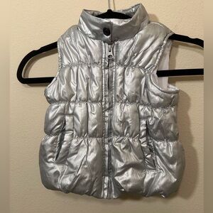 Buffalo metallic silver winter puffer vest child size 3T